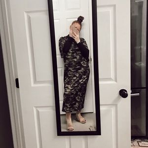 NWOT green camo maxi dress